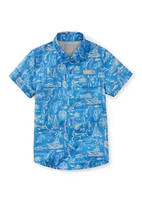 Boys 4-7 Printed Short Sleeve Fishing Shirt
