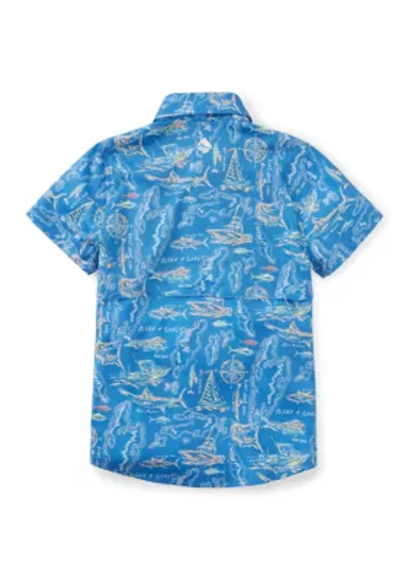 Boys 4-7 Printed Short Sleeve Fishing Shirt