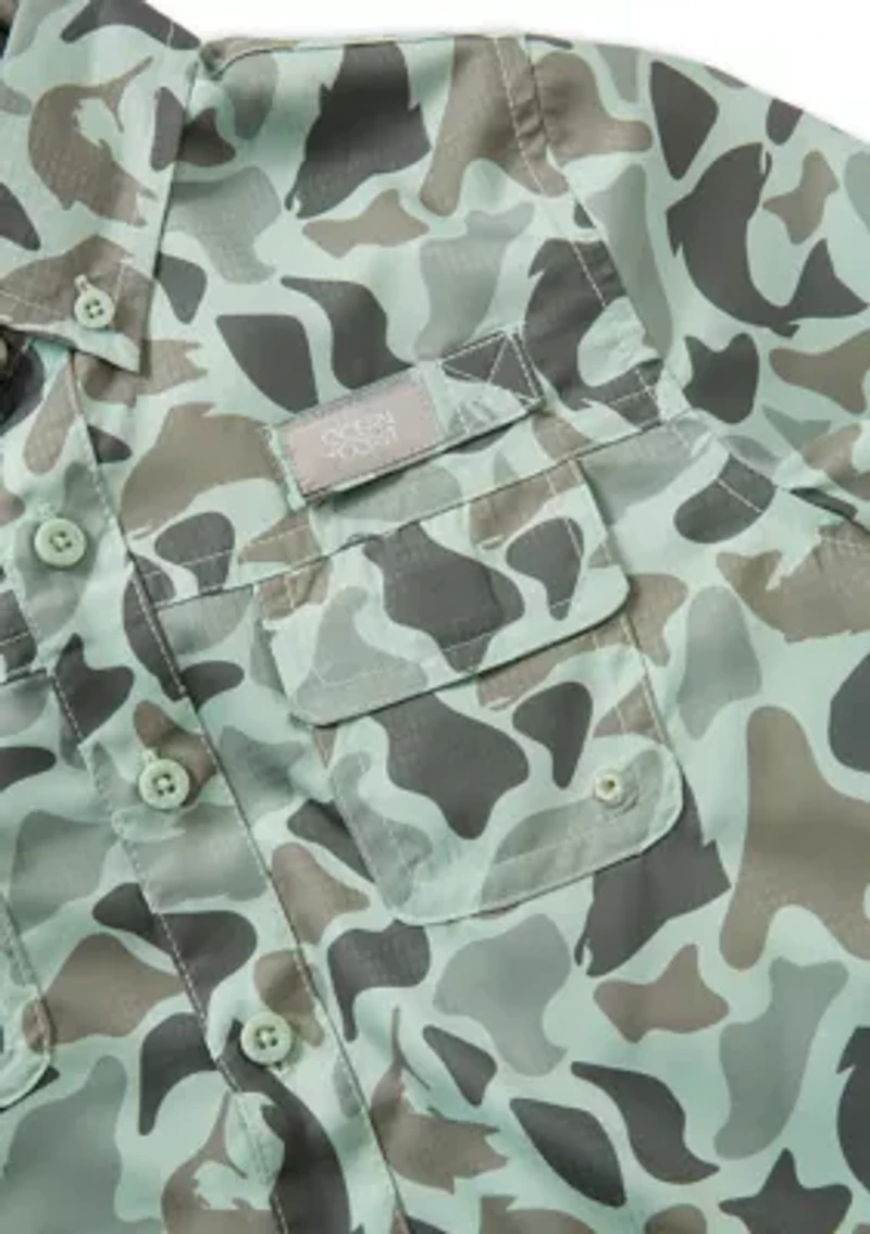 Boys 4-7 Printed Short Sleeve Fishing Shirt