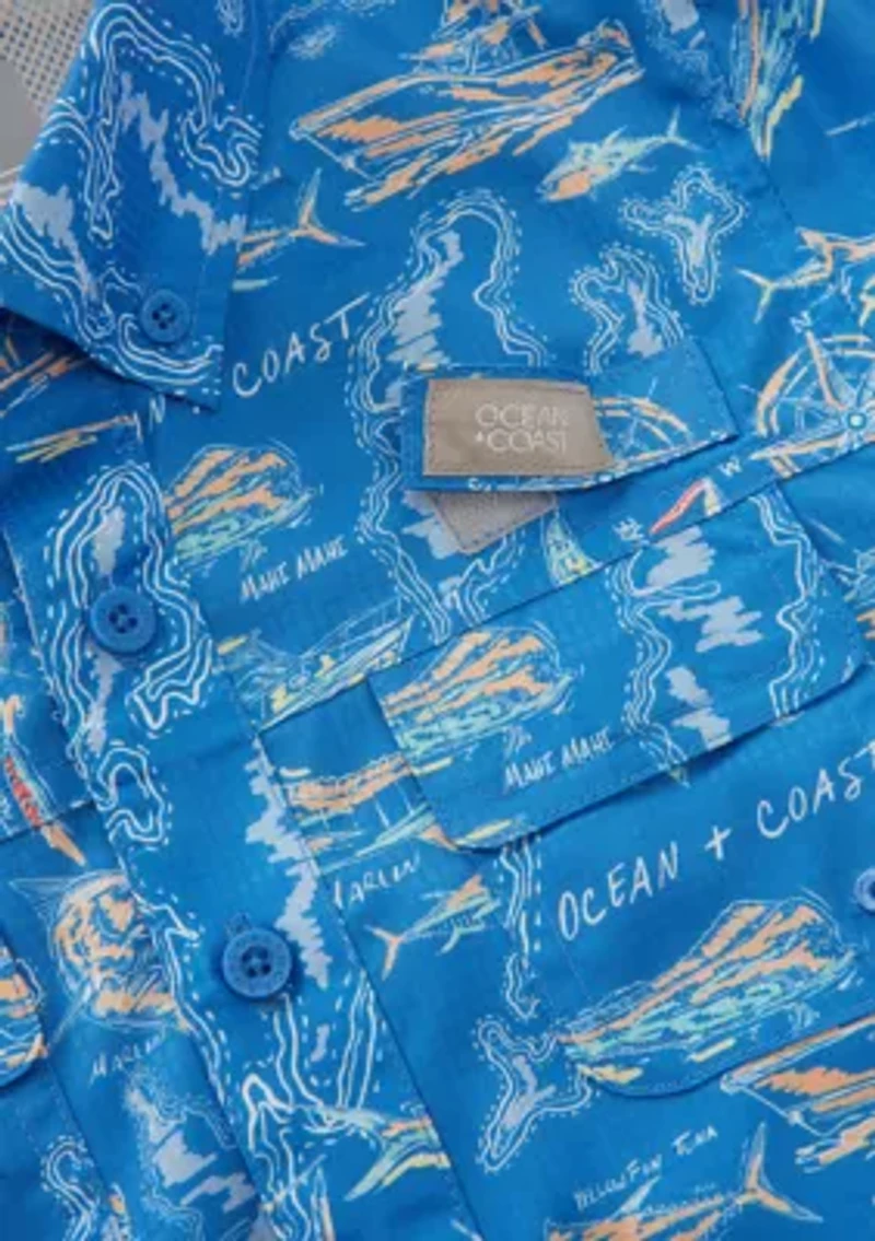 Boys 4-7 Printed Short Sleeve Fishing Shirt