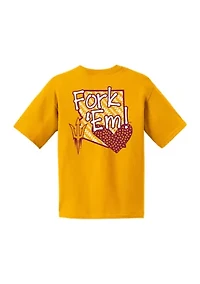 Youth NCAA Arizona State Sun Devils Short Sleeve Pattern Heart T-Shirt