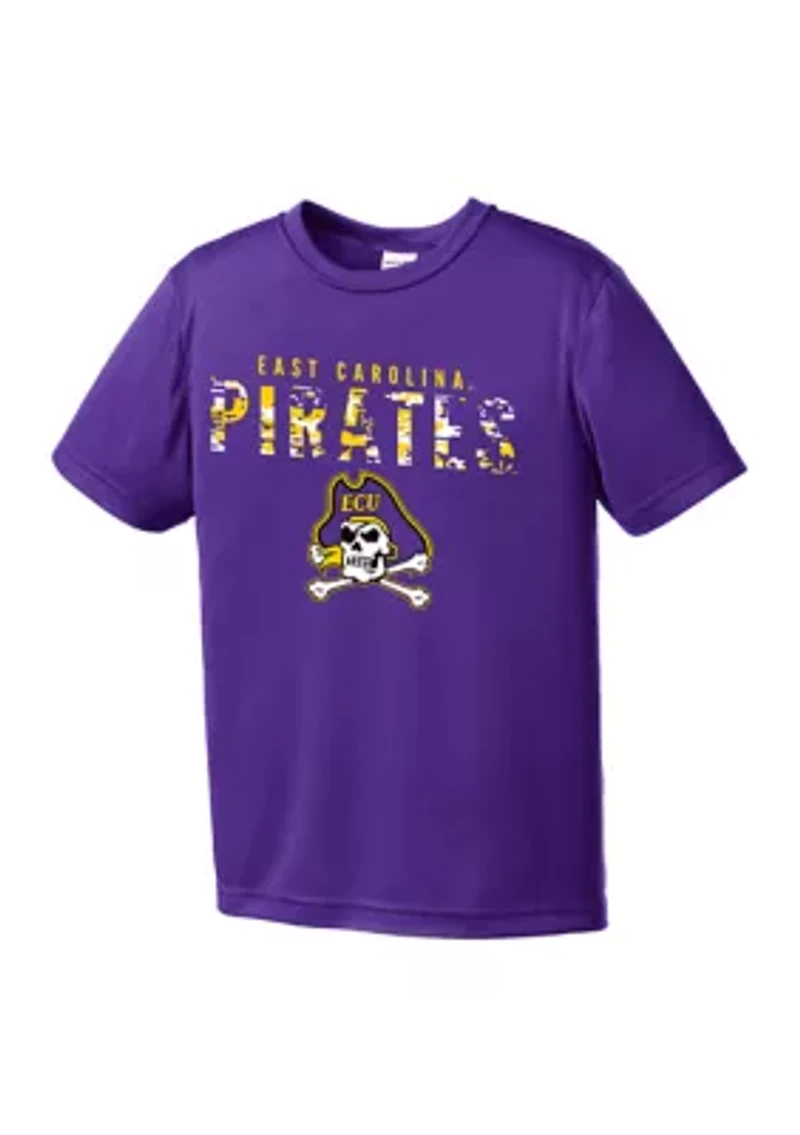 Youth NCAA East Carolina Pirates Digital Camouflage Mascot Graphic T-Shirt