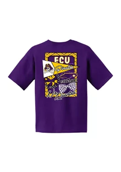 Youth NCAA East Carolina Pirates Short Sleeve Cheer Loud Graphic T-Shirt