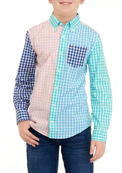 Boys 8-20 Woven Poplin Fun Shirt