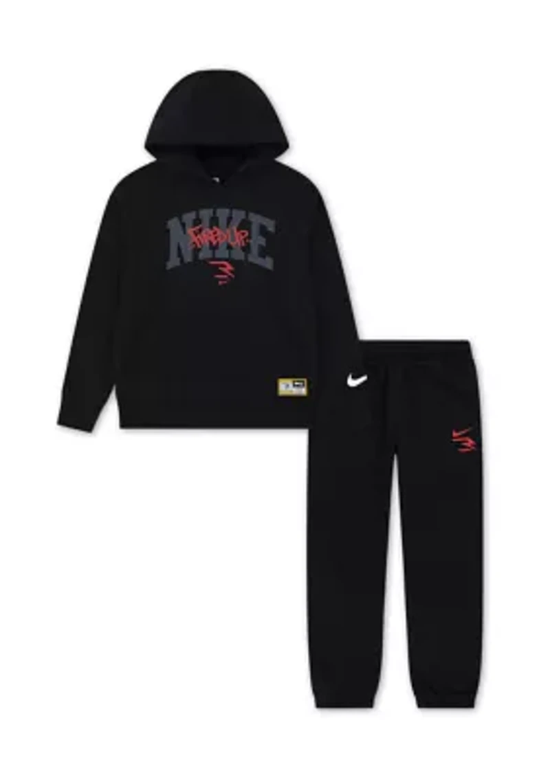 Boys 8-20 Fired Up Fleece Hoodie Jogger Set