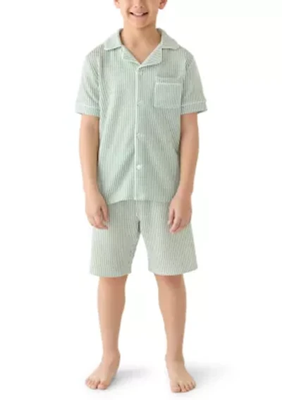 Boys 4-20 Striped Shirt and Shorts Pajama Set