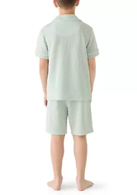 Boys 4-20 Striped Shirt and Shorts Pajama Set