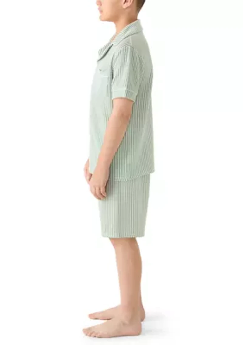 Boys 4-20 Striped Shirt and Shorts Pajama Set