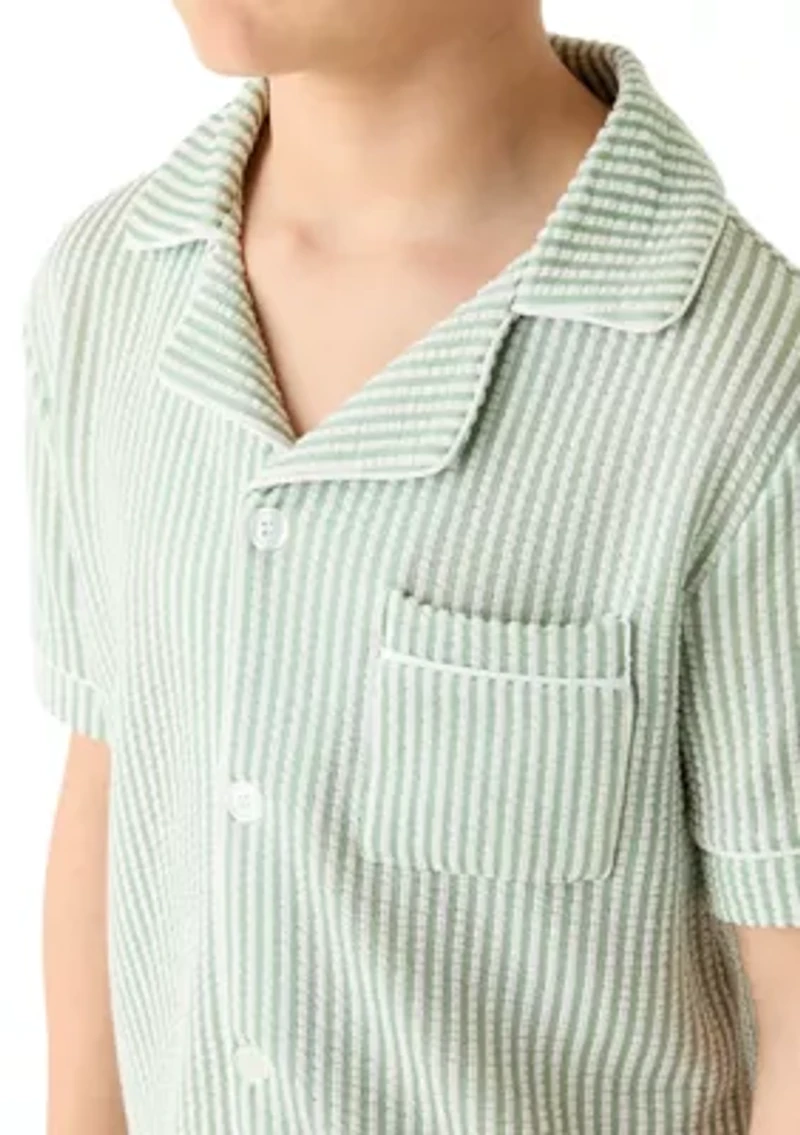 Boys 4-20 Striped Shirt and Shorts Pajama Set