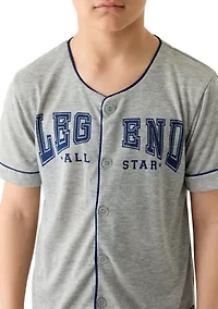 Boys 4-20 Legend Pajama Shirt and Shorts Set