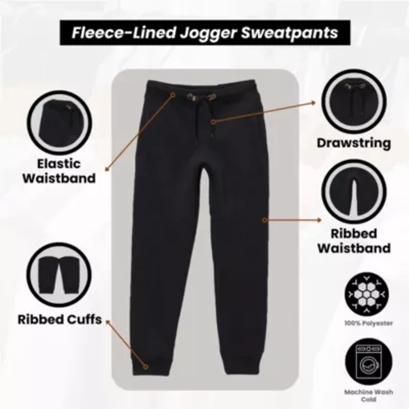 Galaxy By Harvic Boy's Slim-Fit Fleece Jogger Sweatpants