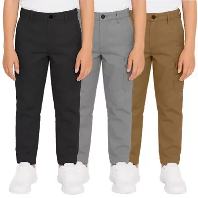 Boy's Super Stretch Cotton Cargo Pants - 3-Pack