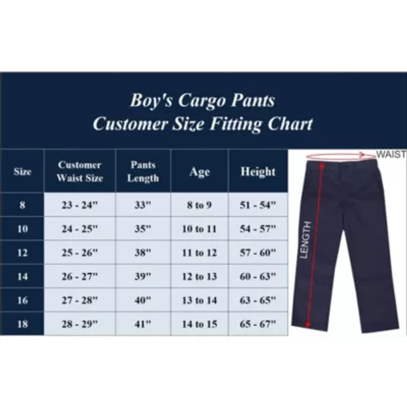 Boy's Super Stretch Cotton Cargo Pants - 3-Pack