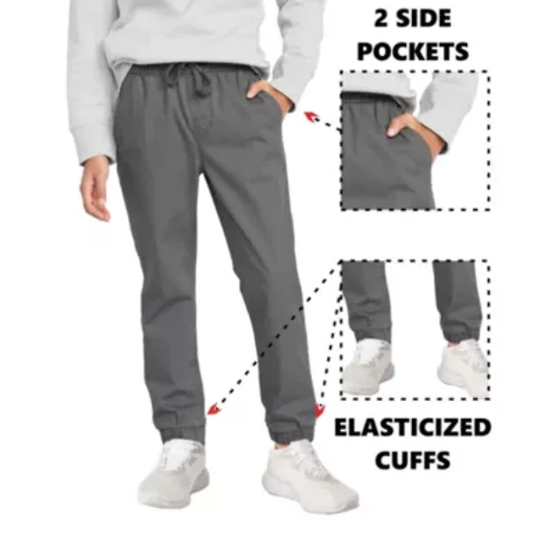 Jump start Boy's Slim Fitting Cotton Stretch Classic Twill Joggers
