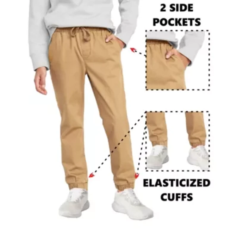 Jump start Boy's Slim Fitting Cotton Stretch Classic Twill Joggers