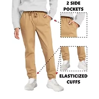 Jump start Boy's Slim Fitting Cotton Stretch Classic Twill Joggers