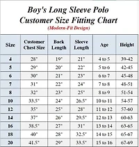 Galaxy By Harvic Boy's Uniform Long Sleeve Polo Shirts