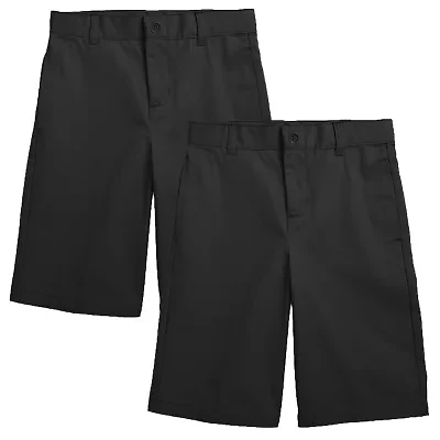 2-Pack Boy's Stretch Slim Fit School Uniform Twill Shorts