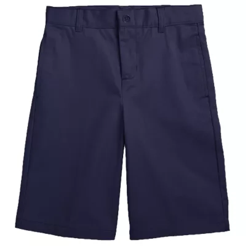 Boy's Stretch Slim Fit School Uniform Twill Shorts