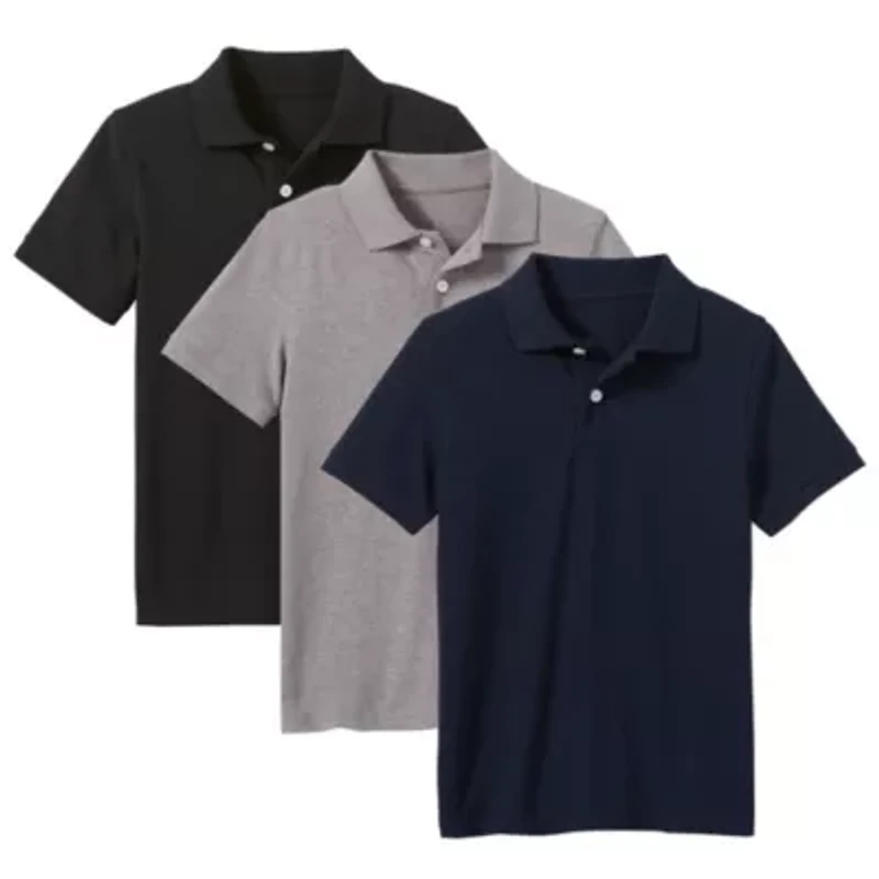 Classic Boy's Short Sleeve Polo Shirt -3 Pack