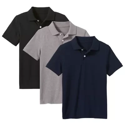 Classic Boy's Short Sleeve Polo Shirt -3 Pack