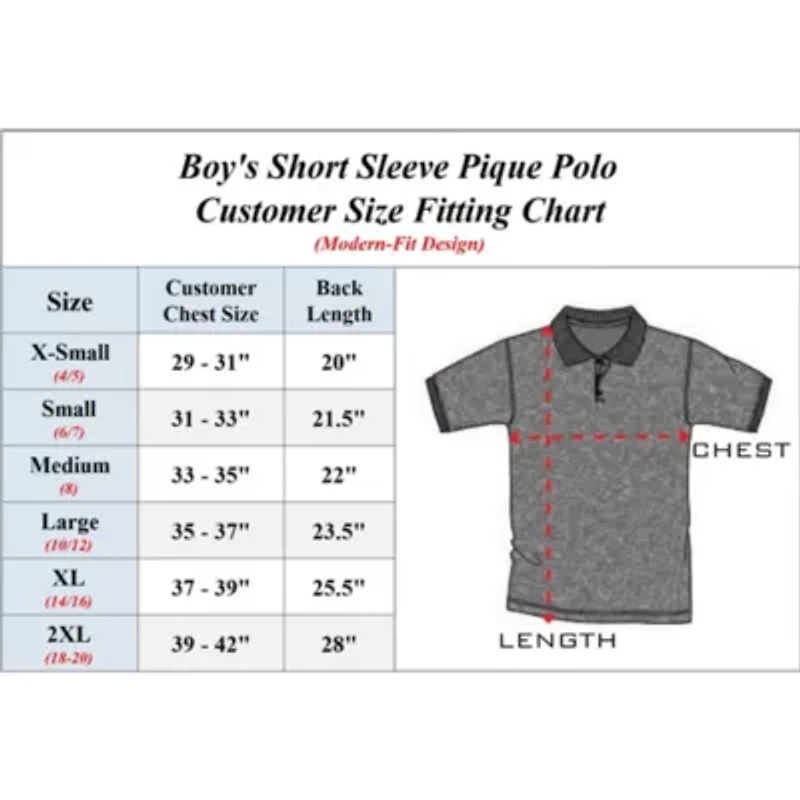 Classic Boy's Short Sleeve Polo Shirt -3 Pack