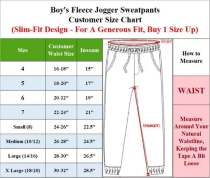 Boy's Slim-Fit Fleece Jogger Sweatpants (2-Pack)