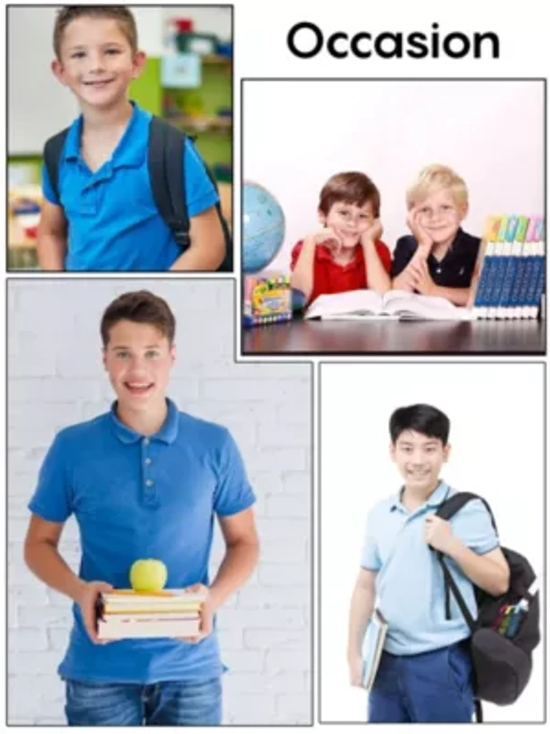 Galaxy by Harvic Boy's School Uniform Polo-5 Pack