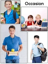 Galaxy by Harvic Boy's School Uniform Polo-5 Pack