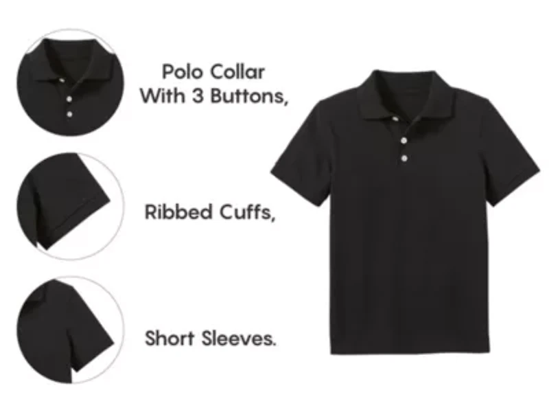 Galaxy by Harvic Boy's School Uniform Polo-5 Pack