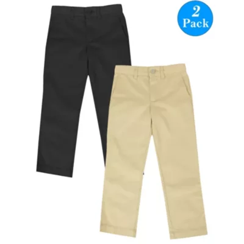 Galaxy Authentic Boy's Flat Front School Uniform Pants- Pack