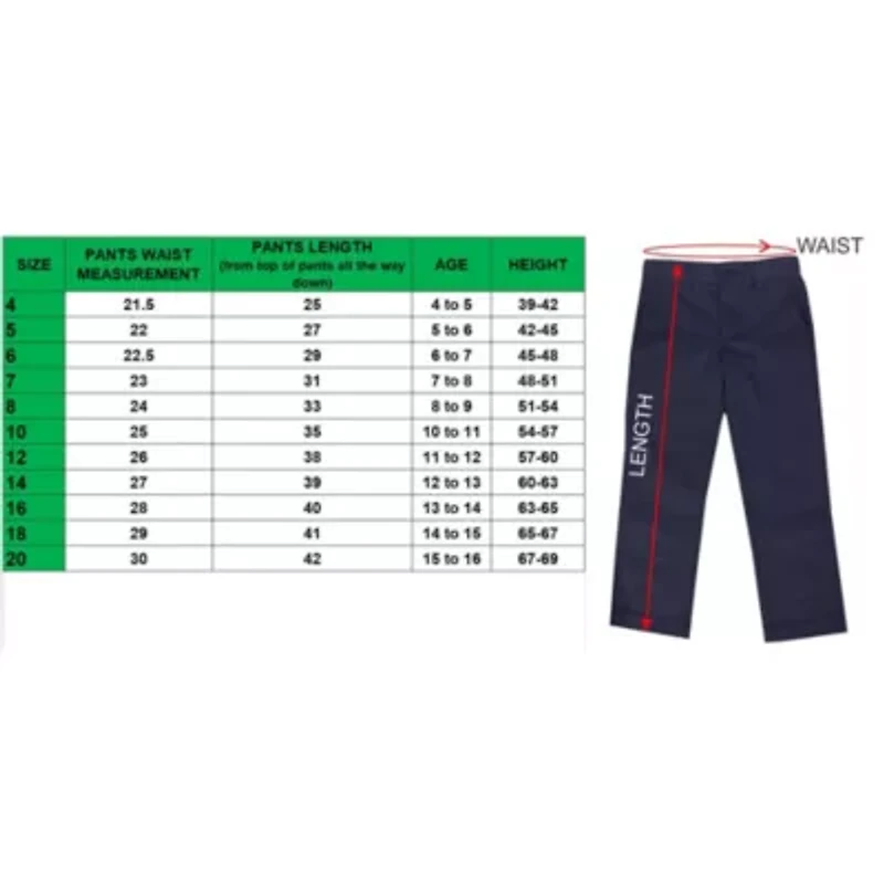 Galaxy Authentic Boy's Flat Front School Uniform Pants