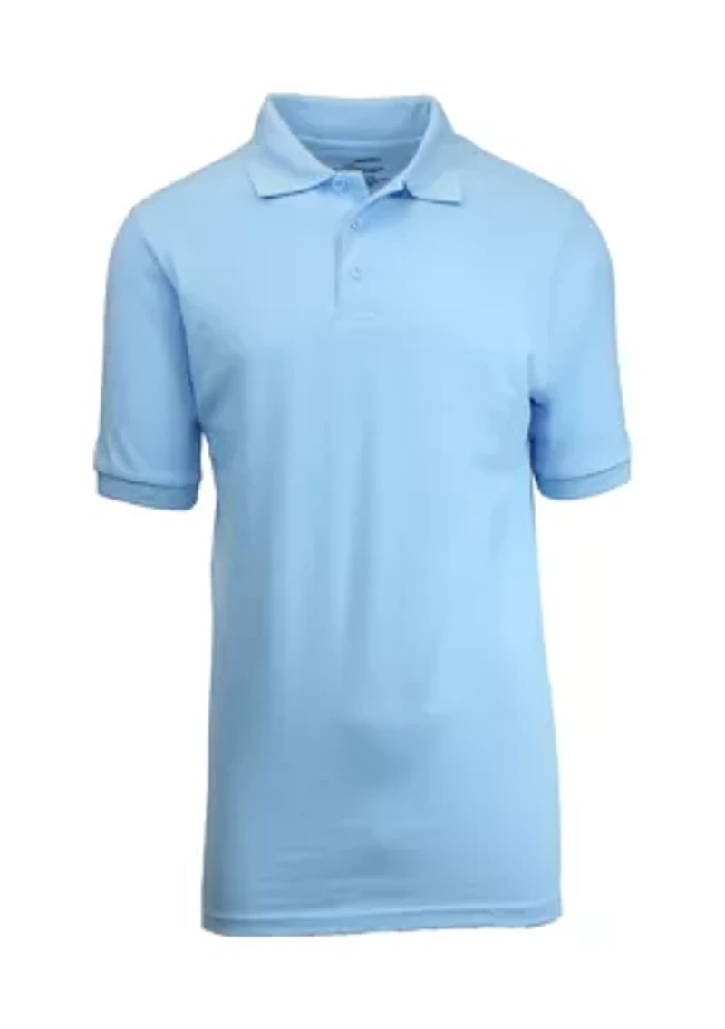 Boys 8-20 Long Sleeve School Uniform Pique Polo Shirt