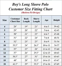 Galaxy Authentic Boy's Slim Fit  Long Sleeve Polo Shirts