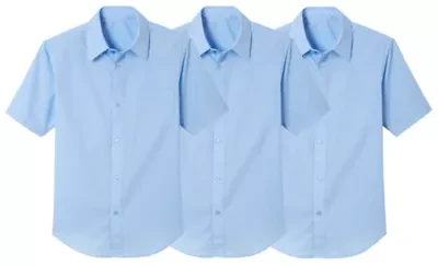 3-Pack Boys Short Sleeve Casual Dress School Uniform Shirts (Big Boys