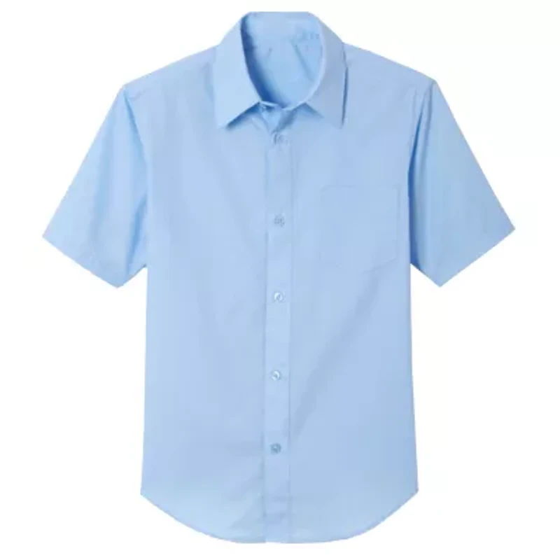 Boy's Short Sleeve Casual Dress School Uniform Shirts (Big Boys