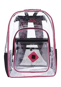 Girls Pink Deluxe Clear Backpack
