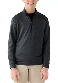 Boys 8-20 Texture Geo Print Long Sleeve 1/4 Zip Golf Pullover Shirt