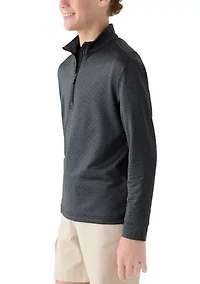 Boys 8-20 Texture Geo Print Long Sleeve 1/4 Zip Golf Pullover Shirt