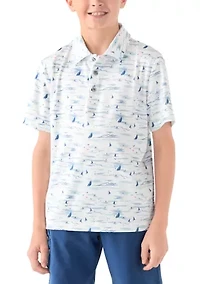 Boys 8-20 Nautical Print Polo Shirt