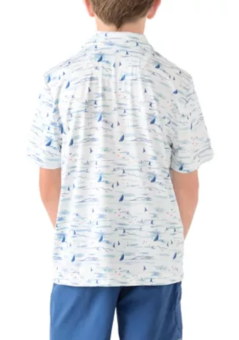 Boys 8-20 Nautical Print Polo Shirt