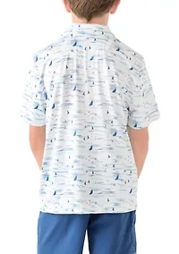 Boys 8-20 Nautical Print Polo Shirt