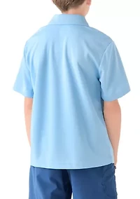 Boys 8-20 Short Sleeve Solid AIRFLUX™ Mesh Polo Shirt