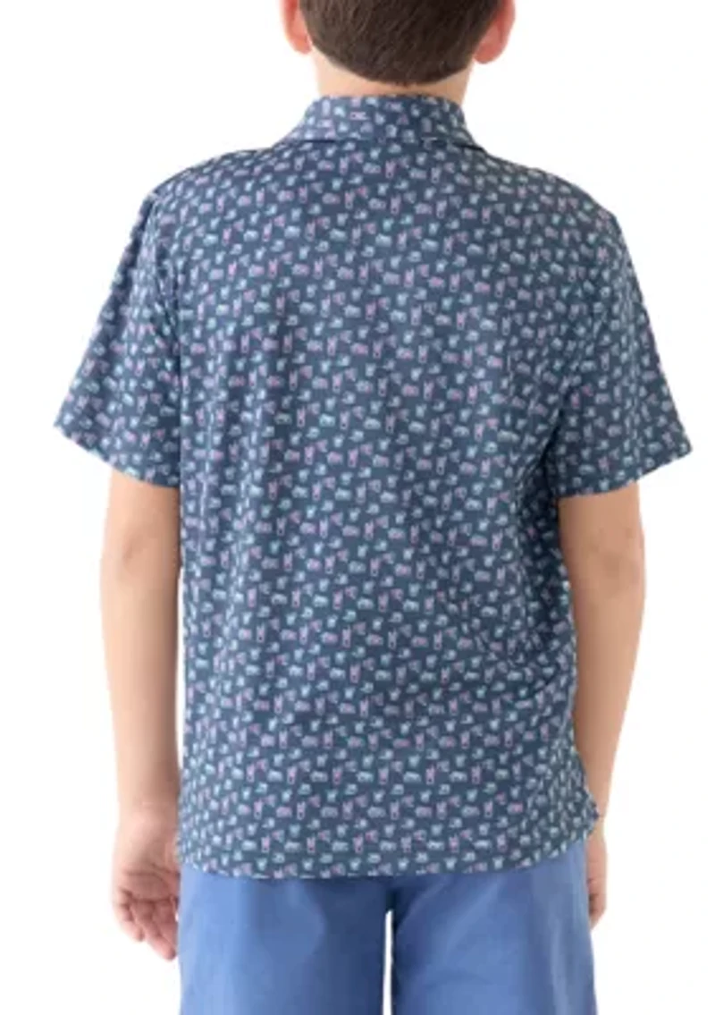 Boys 8-20 Short Sleeve Refreshments Printed Polo Shirt