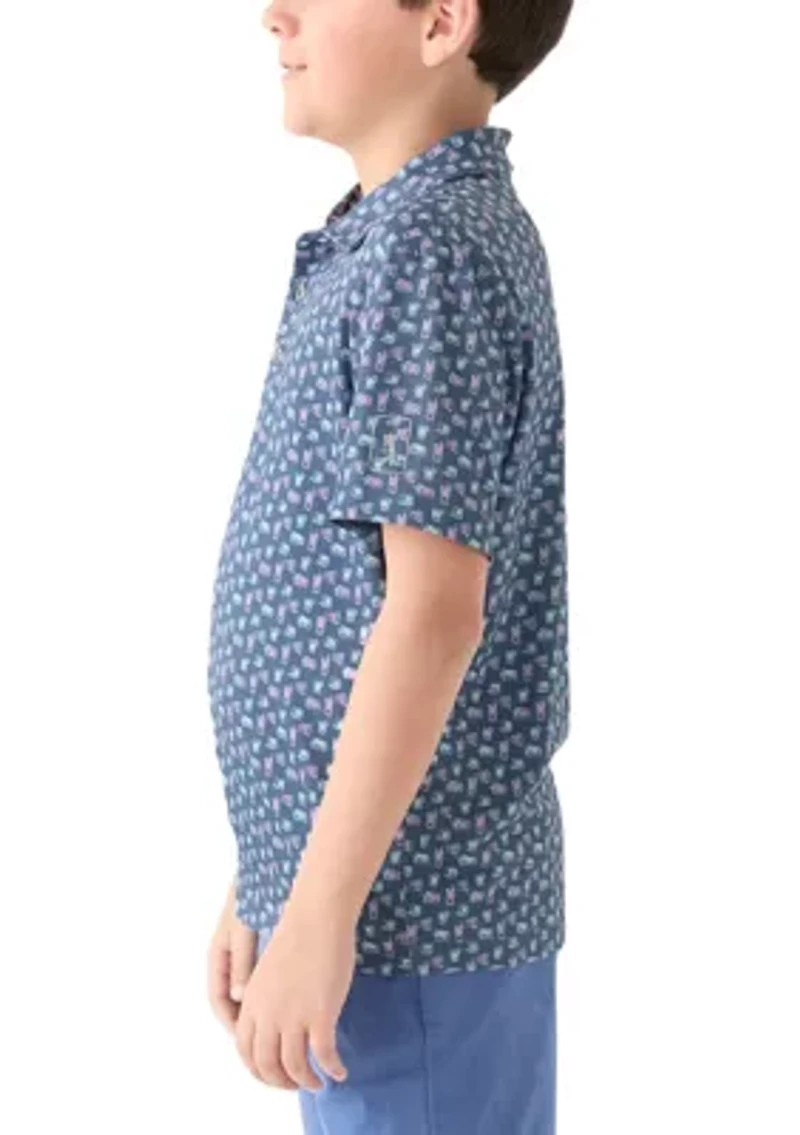 Boys 8-20 Short Sleeve Refreshments Printed Polo Shirt