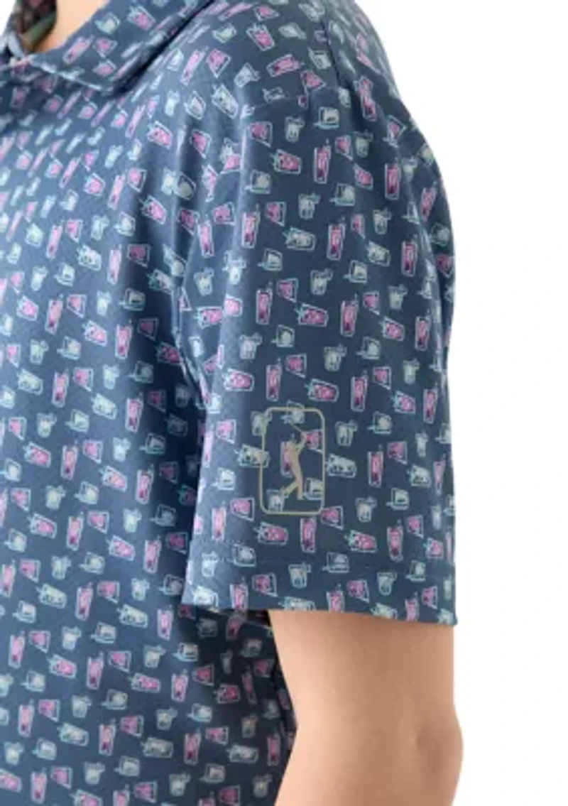 Boys 8-20 Short Sleeve Refreshments Printed Polo Shirt