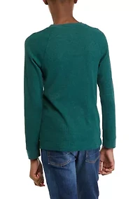 Boys 8-20 Long Sleeve Waffle T-Shirt