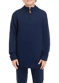 Boys 8-20 Cotton 1/4 Zip Sweater