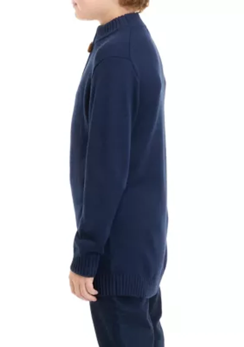 Boys 8-20 Cotton 1/4 Zip Sweater