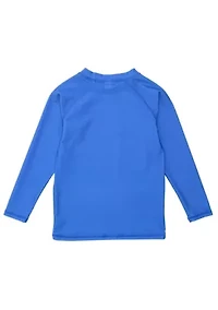Azure Blue Sustainable LS Rash Top